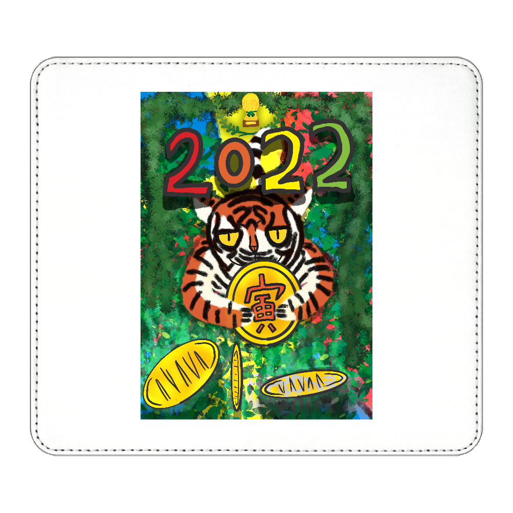 2022年干支の【寅年】：寅が金貨を与えてくれるラッキーな年。 マウスパッド