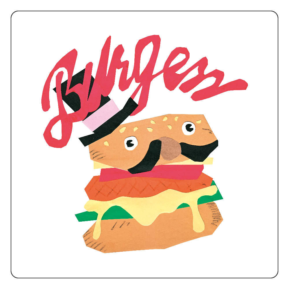 Burgerさん 白雲石コースター　四角