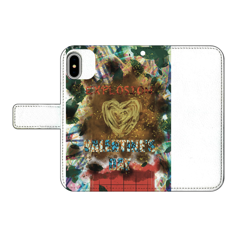 Explosion Valentine's Day ORILAB.Version  iPhoneX/XS 手帳型スマホケース ベルトあり3ポケット iPhoneX/XS