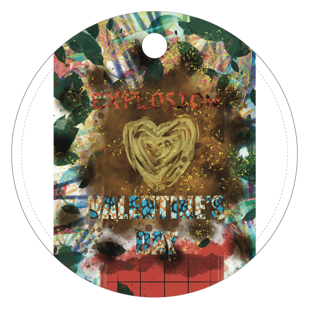 Explosion Valentine's Day ORILAB.Version レザーキーホルダー（丸型）