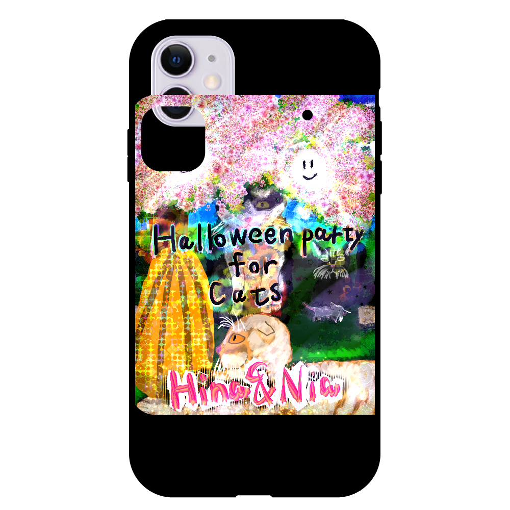 Halloween Party For Cats !! ORILAB.Version iPhone11 プリントパネルラバーケース