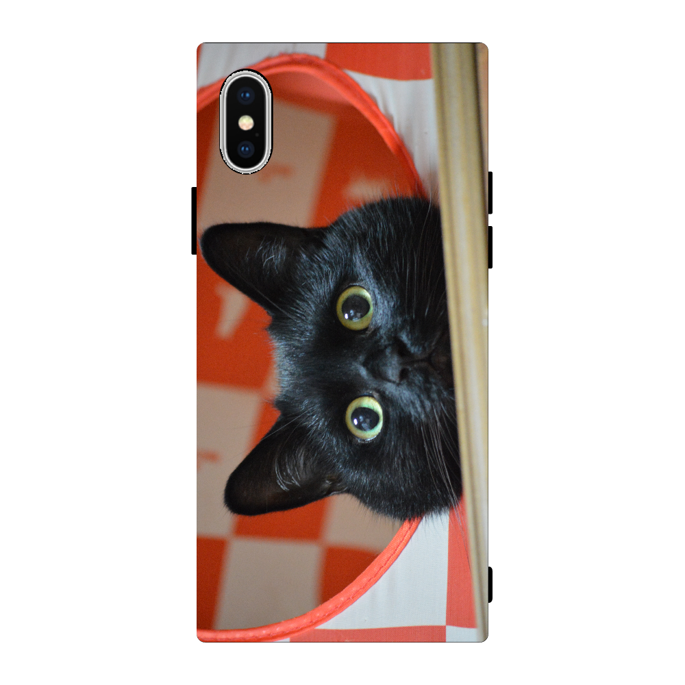 スクエア型強化ガラスiPhoneX/XSケース  iPhoneX/XS 背面強化ガラス(スクエア）