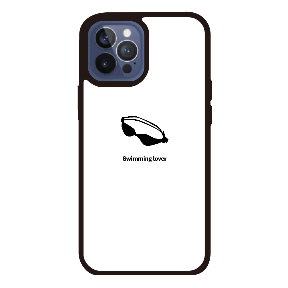 ゴーグル（黒）プリントパネルラバーケース iPhone12ProMAXプリントパネルラバーケース