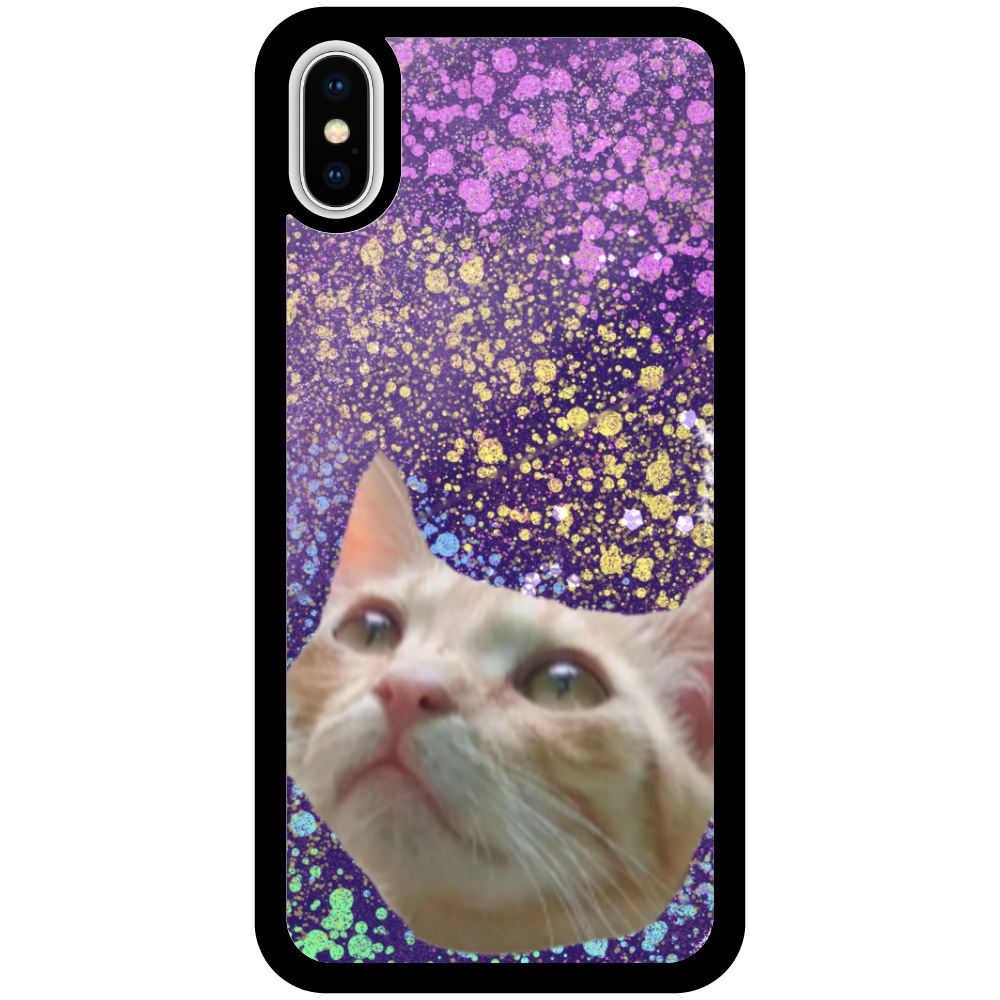 宇宙を見たかったキャット iPhoneX/Xs_プリントパネルラバーケース