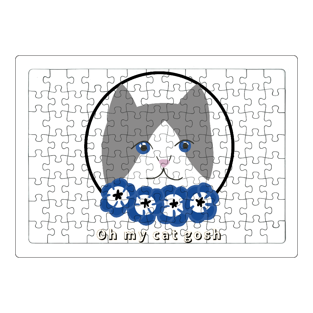 青い瞳の猫 ジグソーパズル A4サイズ 104ピース