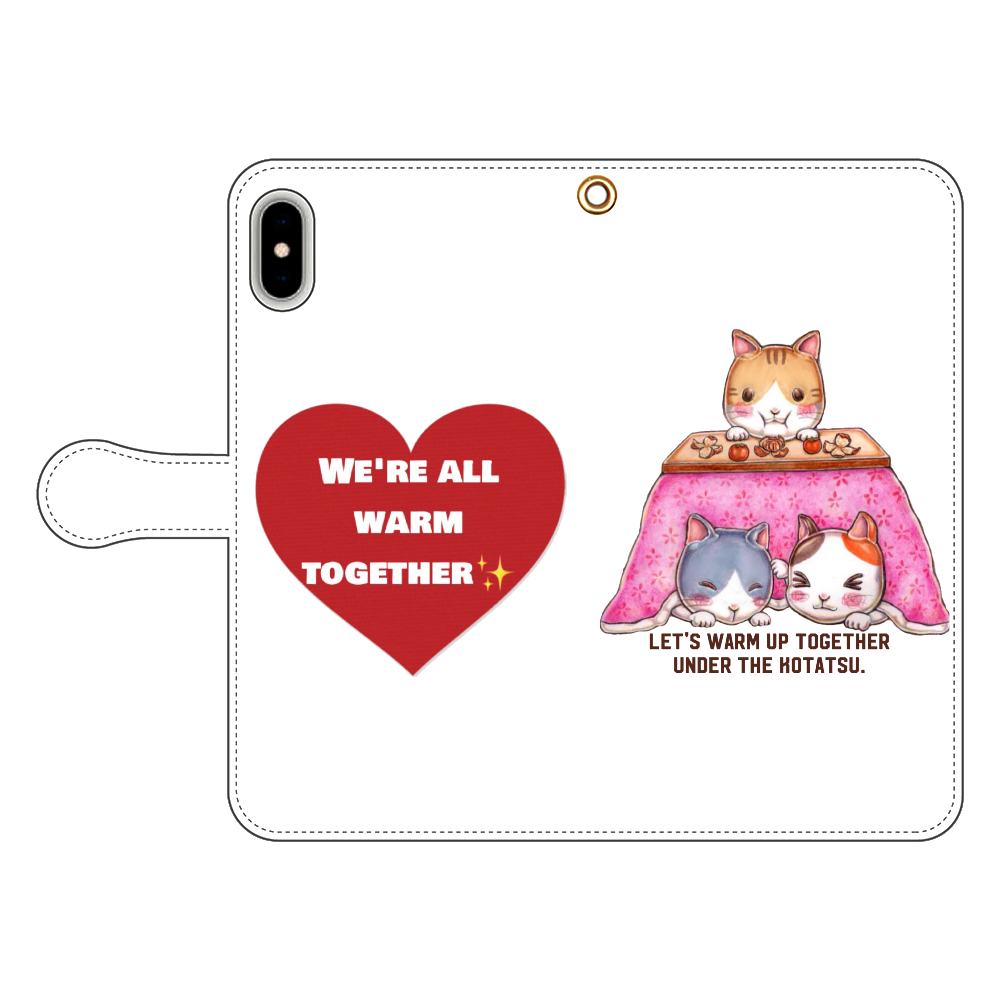 こたつネコちゃんฅ^•ω•^ iPhone Xs MAX 手帳型スマホケース