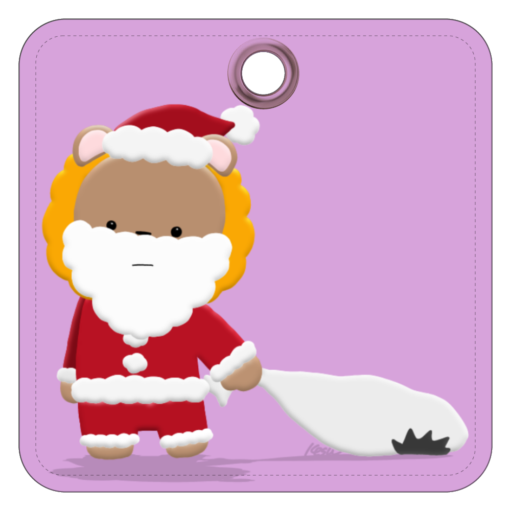 ちゃらいサンタ　レザーキーホルダー レザーキーホルダー（四角型）