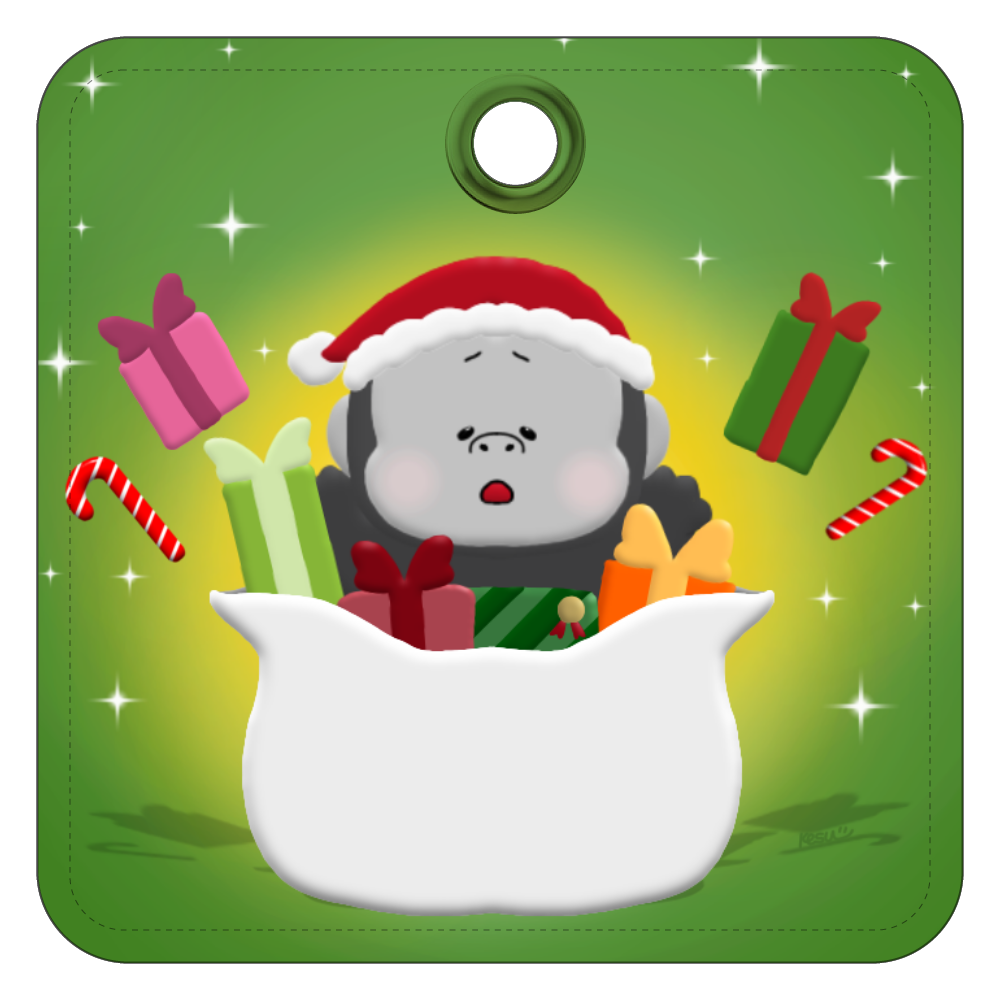 クリスマスふっほー　レザーキーホルダー レザーキーホルダー（四角型）