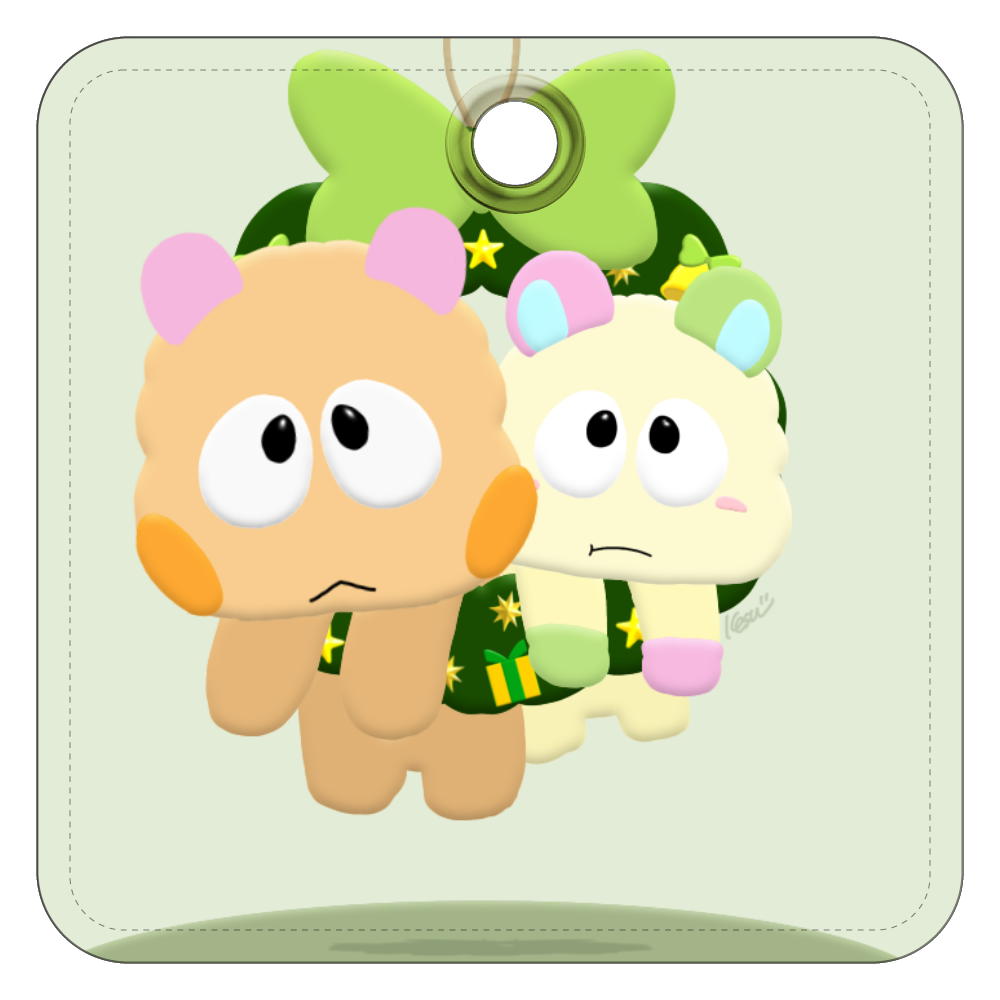 クリスマスほっちむぅ　レザーキーホルダー レザーキーホルダー（四角型）