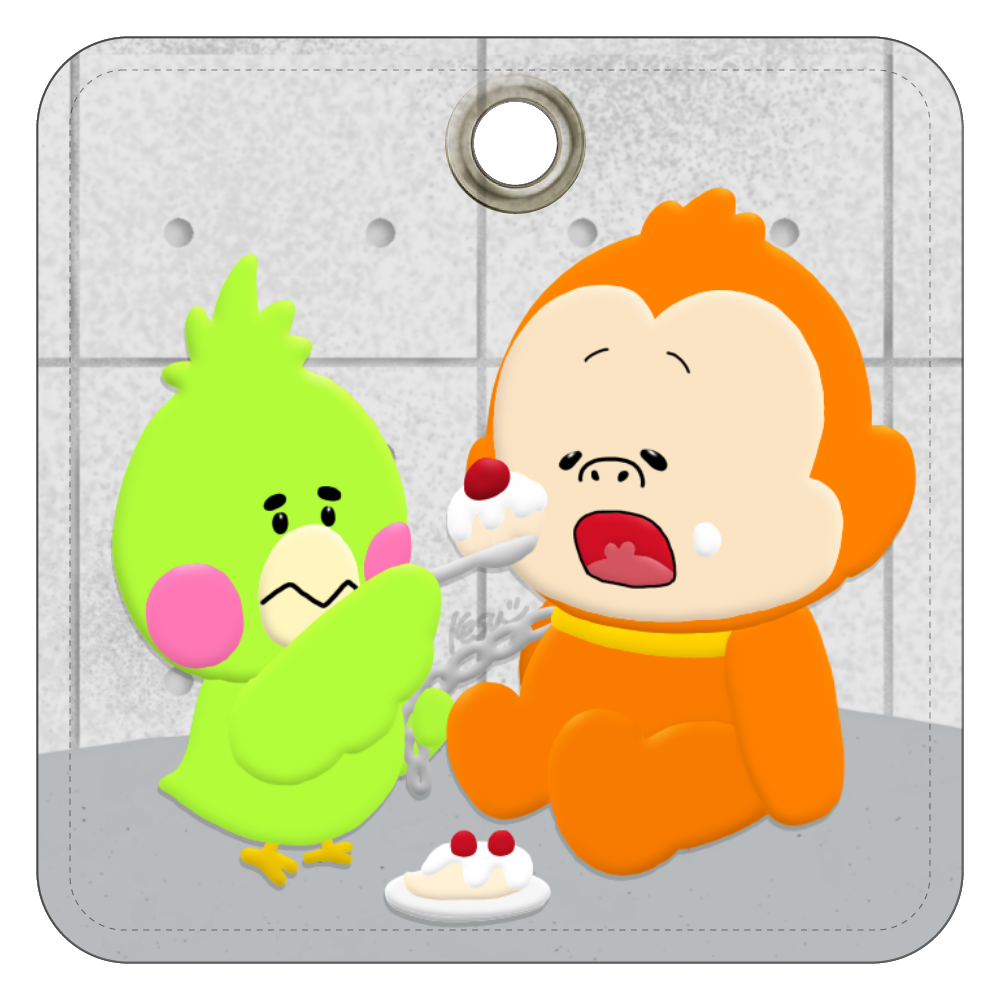 うーたんテツ　飴と鞭　レザーキーホルダー レザーキーホルダー（四角型）