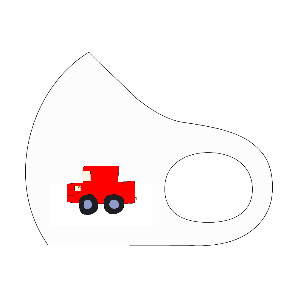 四角い自動車【赤】 スポーツマスク