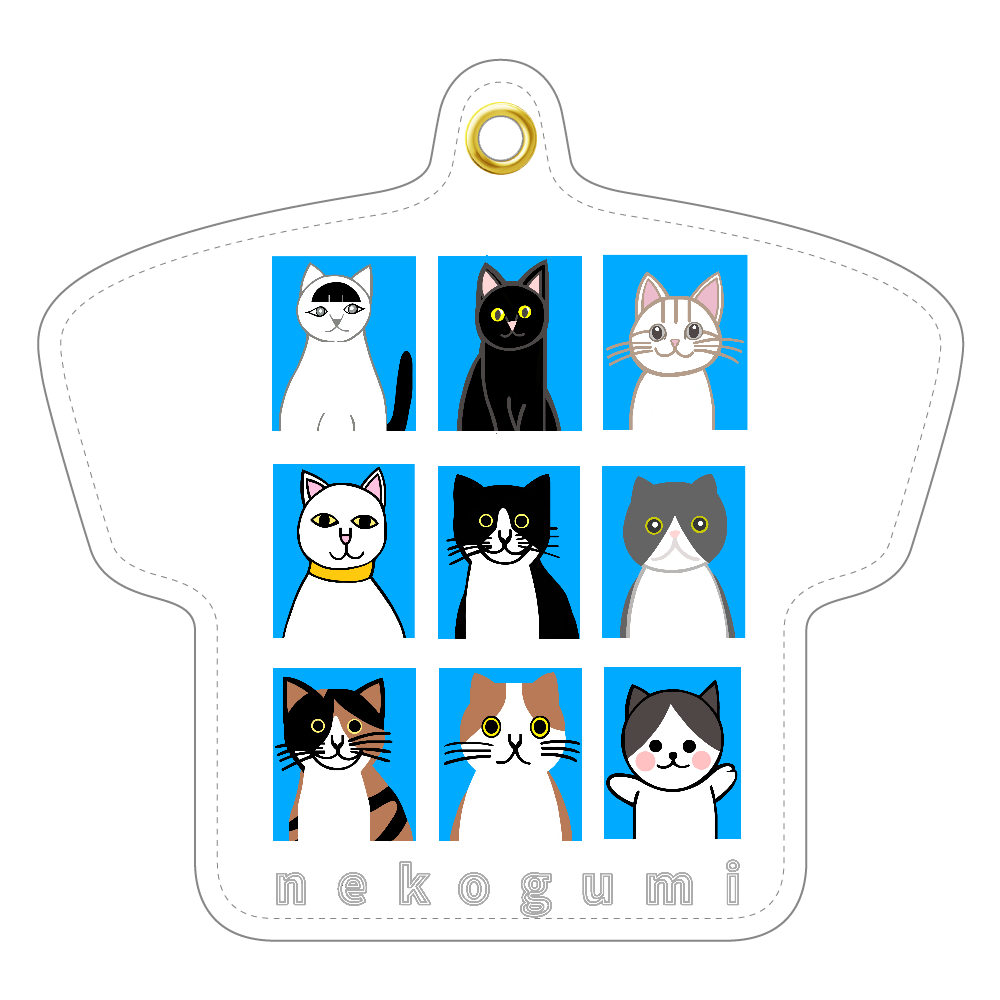 猫組アルバム レザーキーホルダー（Tシャツ型）