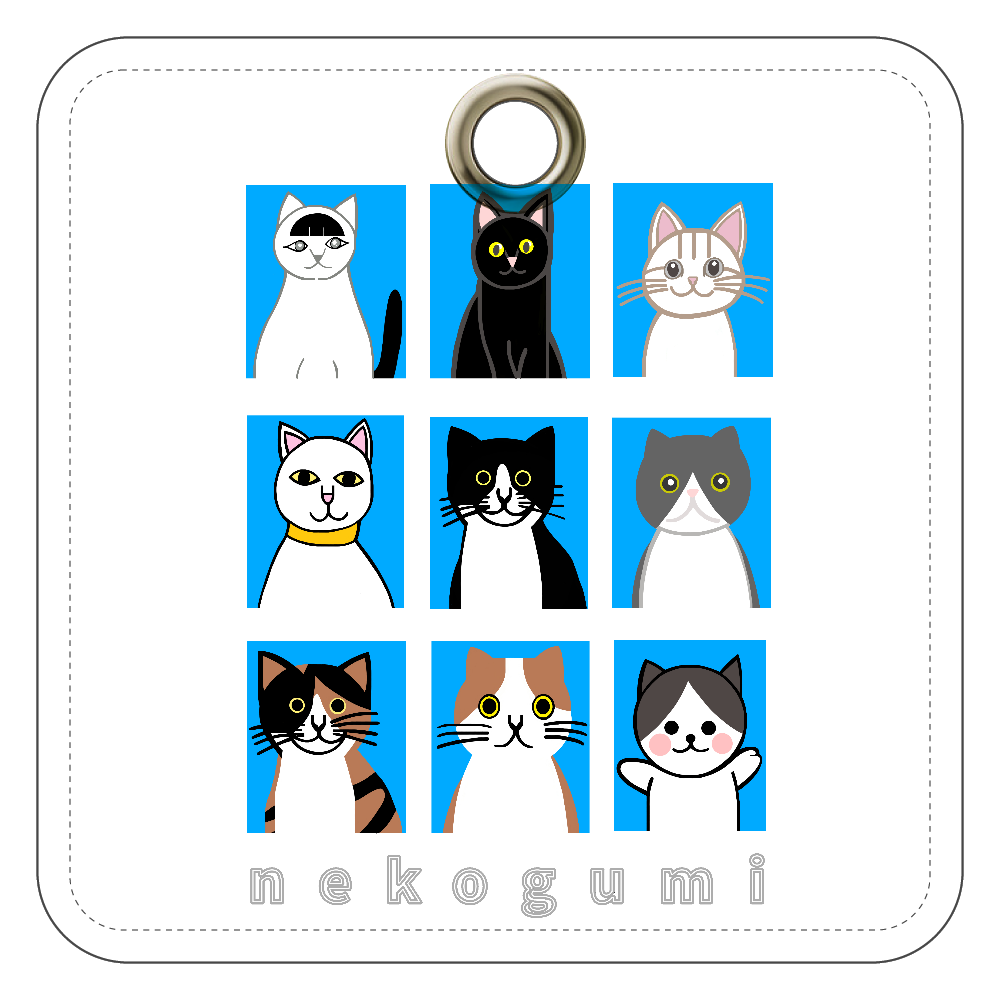 猫組アルバム レザーキーホルダー（四角型）