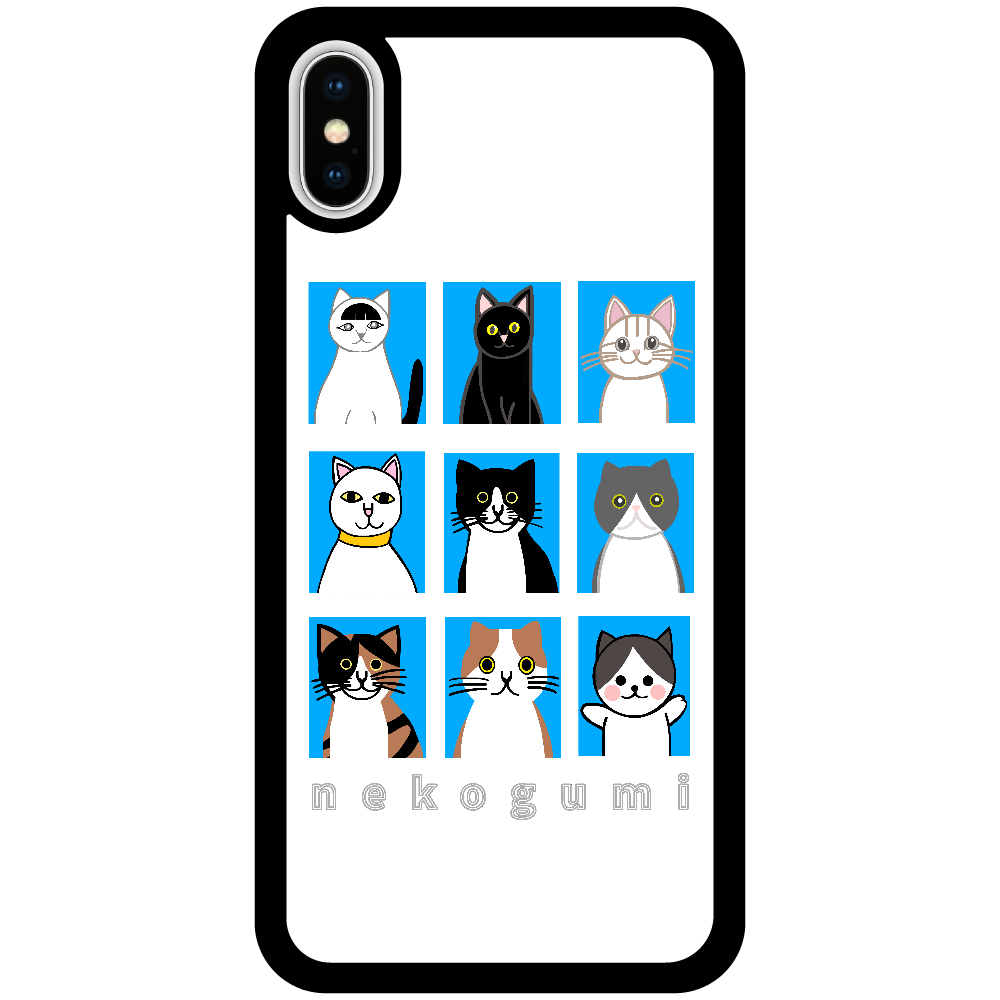 猫組アルバム iPhoneX/Xs_プリントパネルラバーケース