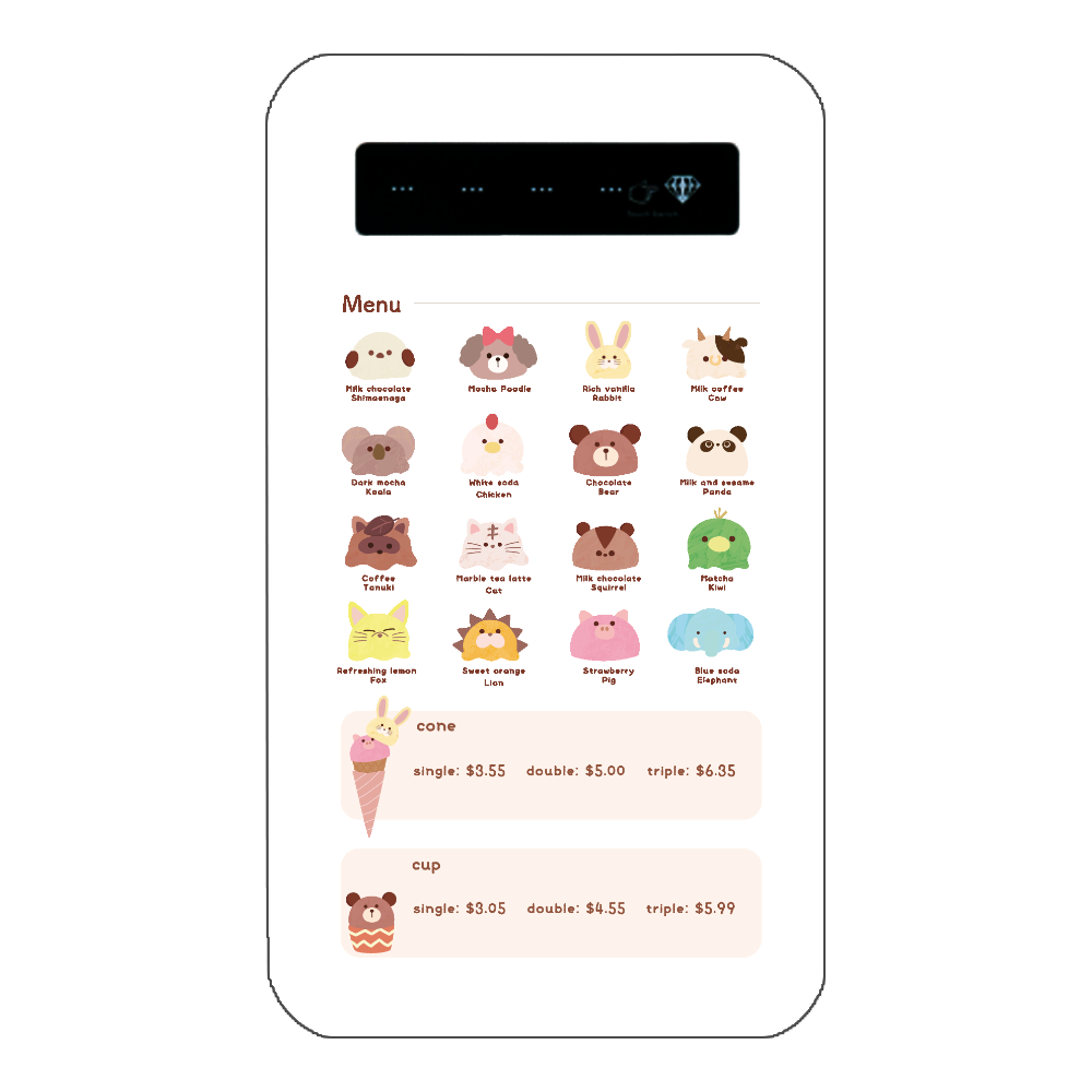 どうぶつのアイスクリーム屋さん インジケータ有バッテリー4000mAh
