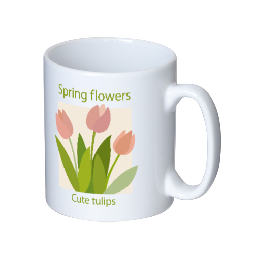 Cute tulips マグカップ  ホワイト