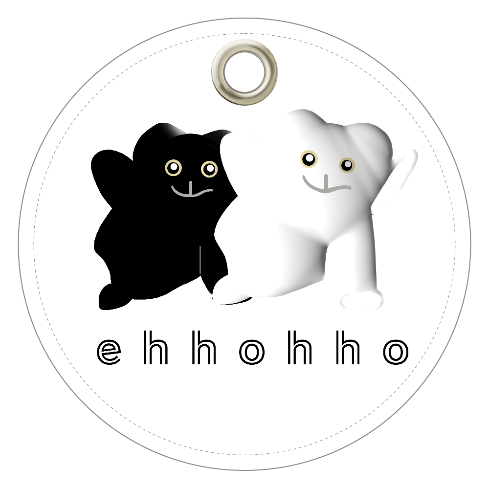 エッホッホ レザーキーホルダー（丸型）