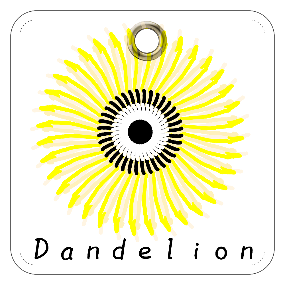 タンポポ レザーキーホルダー（四角型）