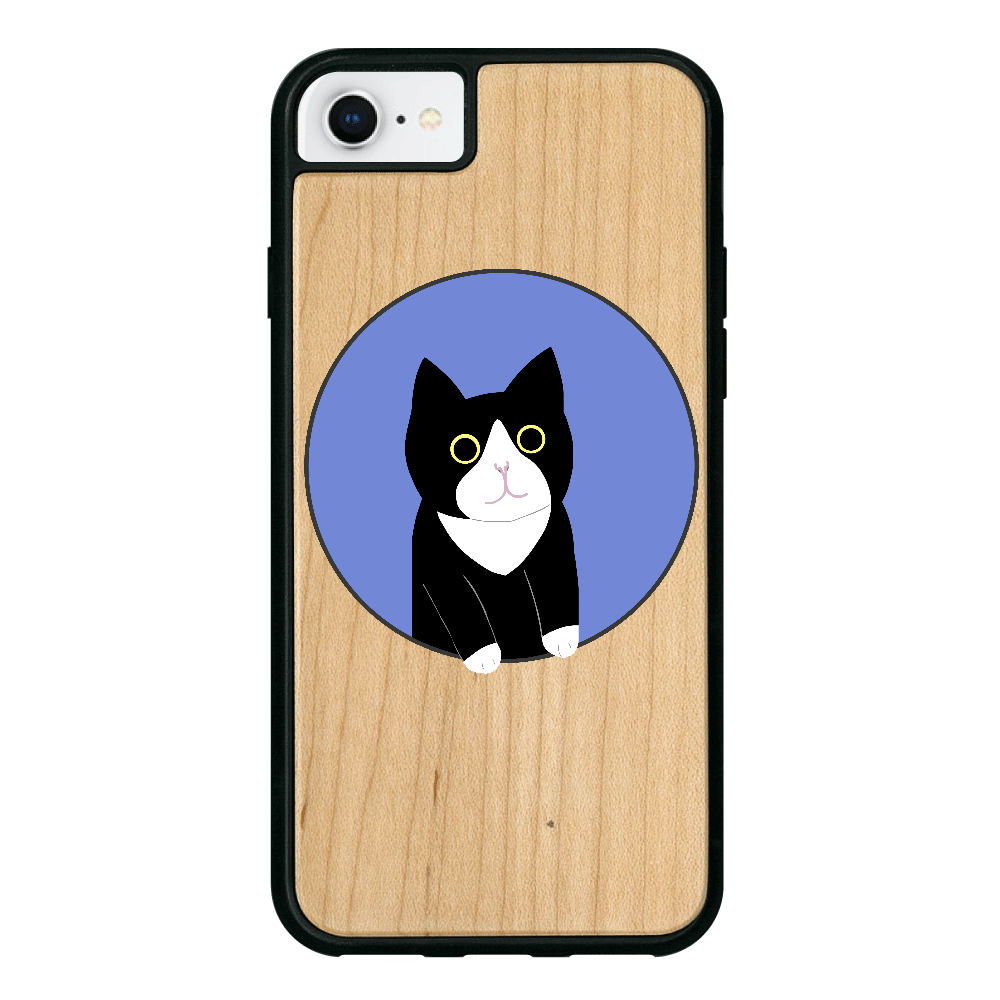 まるの中からハチワレさん iPhone7 ウッドケース