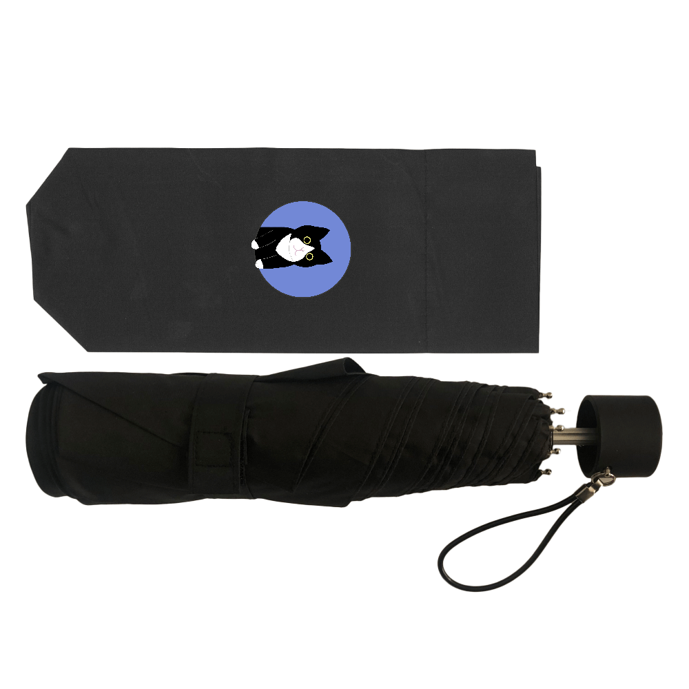 まるの中からハチワレさん 耐風UV折りたたみ傘