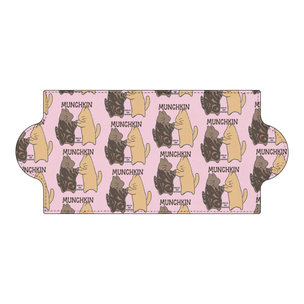 ねこのひげあつめ・ マンチカンさま２  ピンクパターン PUレザーマスクケース