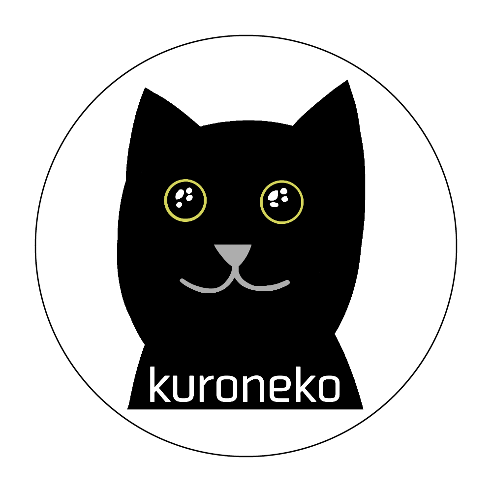 おめめウルウル黒猫さん 捺印マット(ラウンド)