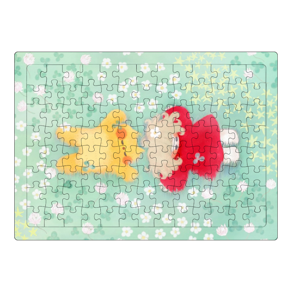 うたた寝するネコとおんなのこ ジグソーパズル A4サイズ 104ピース