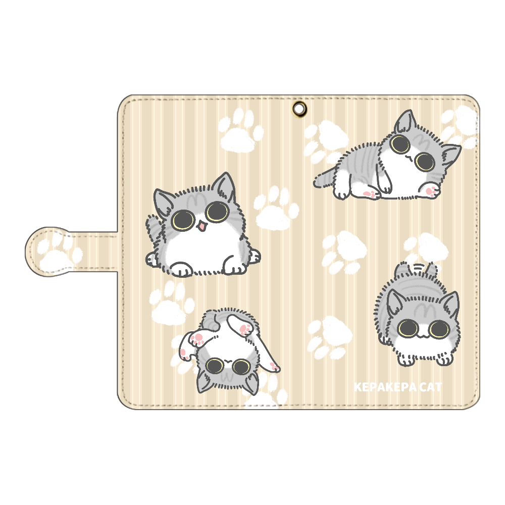 けぱけぱした子猫 手帳型ベルト付きアンドロイドL