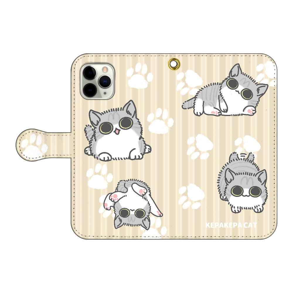けぱけぱした子猫 iPhone11 Pro 手帳型スマホケース