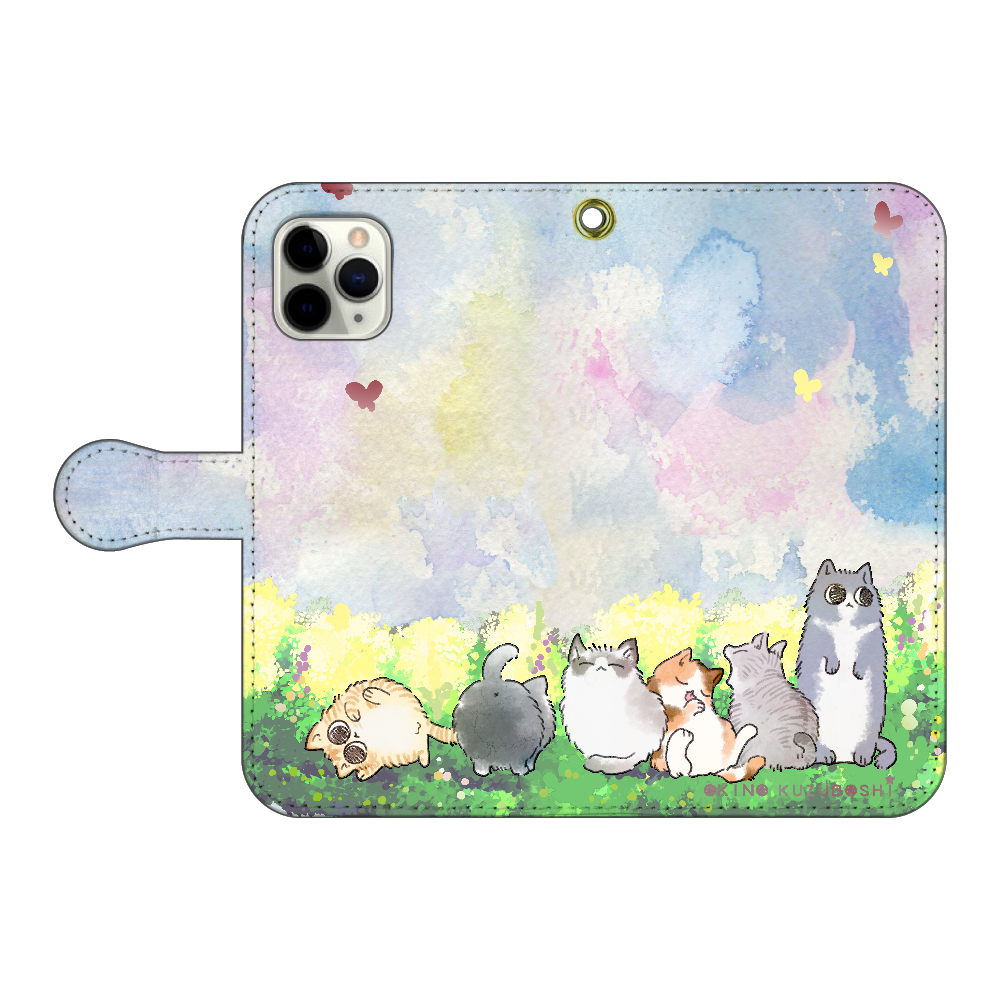 けぱけぱの子猫たち iPhone11 Pro 手帳型スマホケース