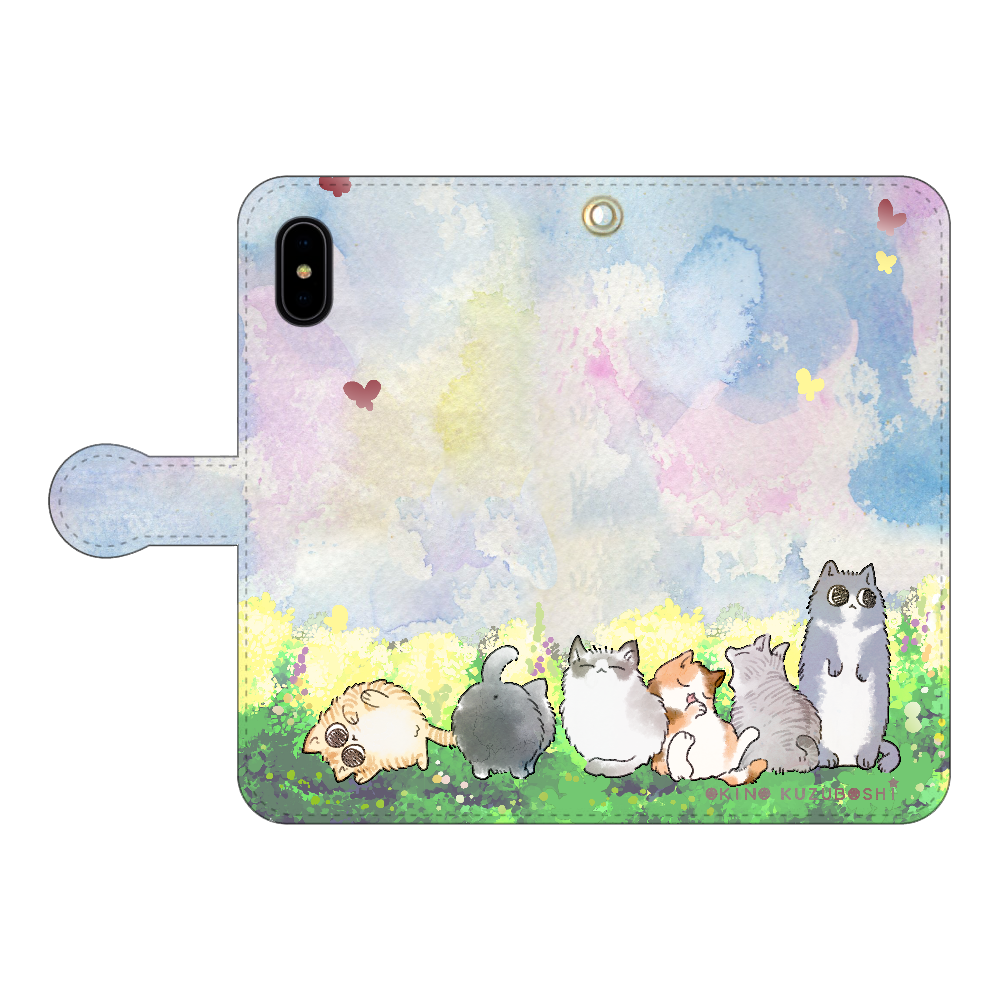 けぱけぱの子猫たち iPhoneX/Xs 手帳型スマホケース