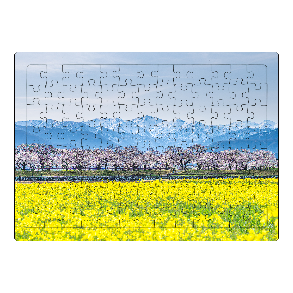 山と桜と菜の花 ジグソーパズル A4サイズ 104ピース