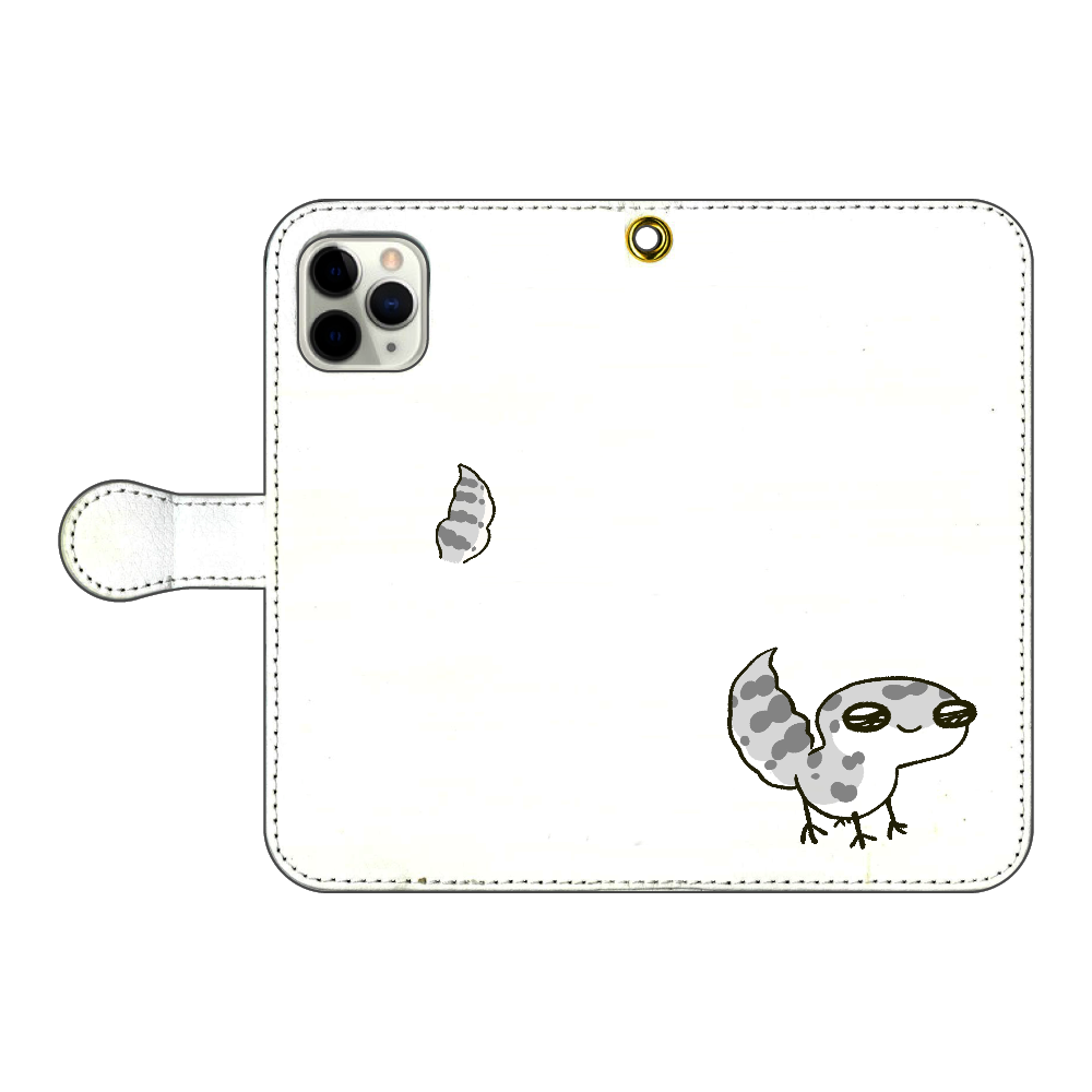 レオパ（スーパーマックスノー）×ホワイト｜手帳型スマホケース iPhone11 Pro 手帳型スマホケース