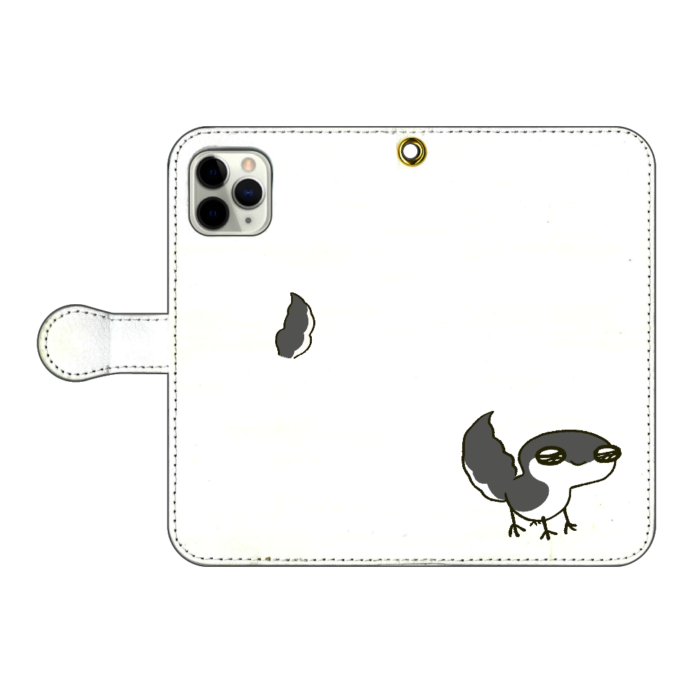 レオパ（ブラックナイト）×ホワイト｜手帳型スマホケース iPhone11 Pro 手帳型スマホケース