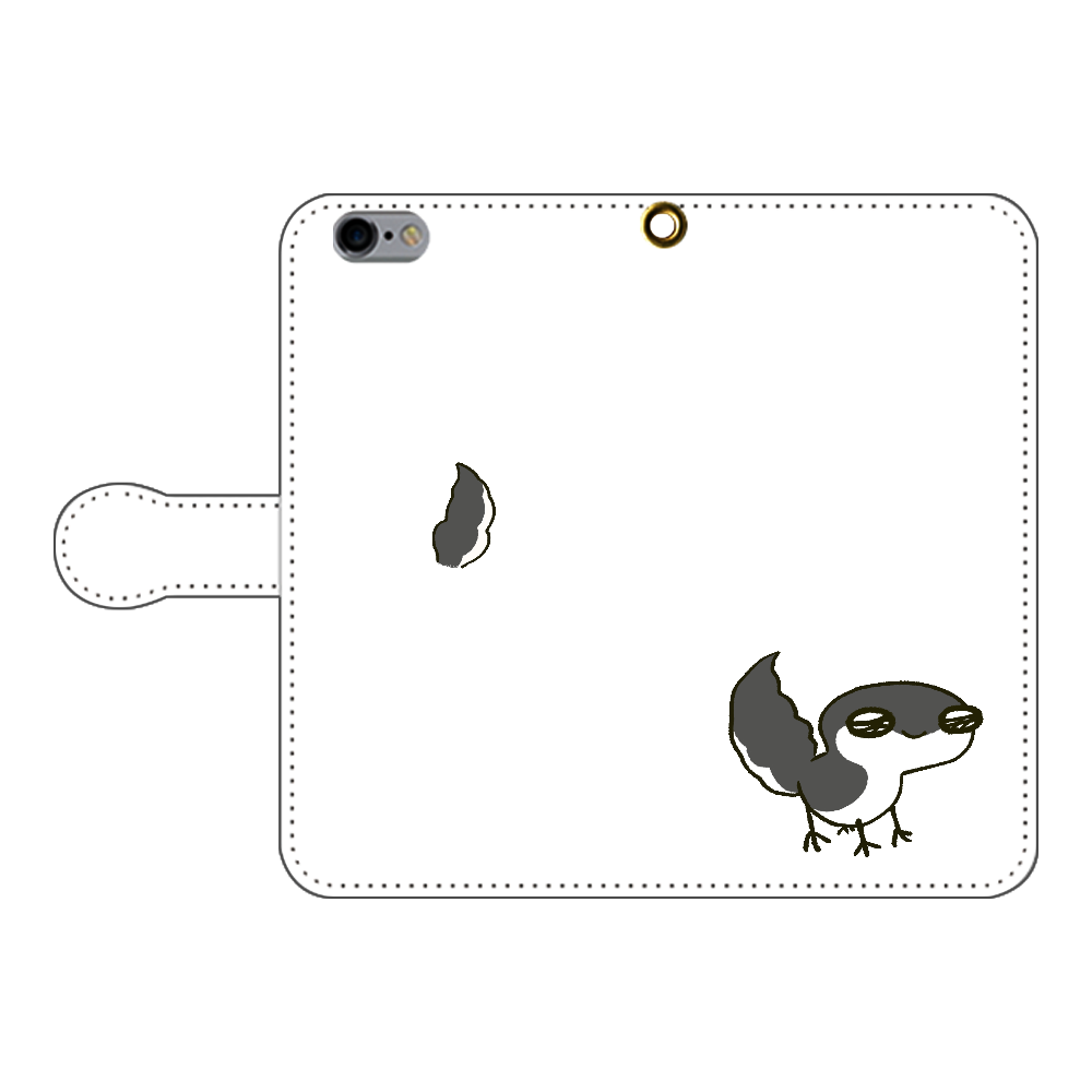 レオパ（ブラックナイト）×ホワイト｜手帳型スマホケース iPhone6/6s 手帳型スマホケース