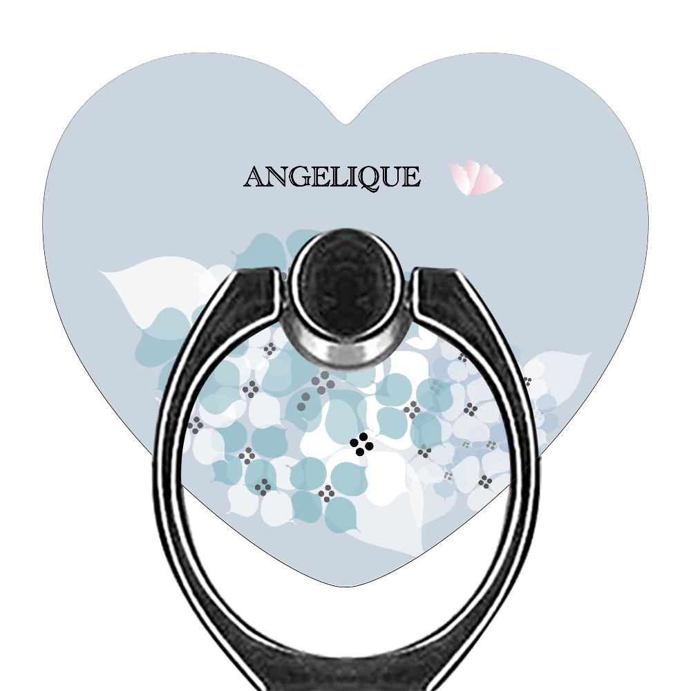 紫陽花ブルー！ スマホリング（ハート型）