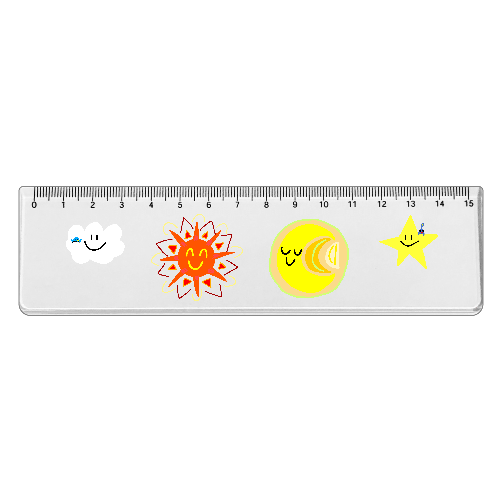 朝と夜 アクリルクリア定規