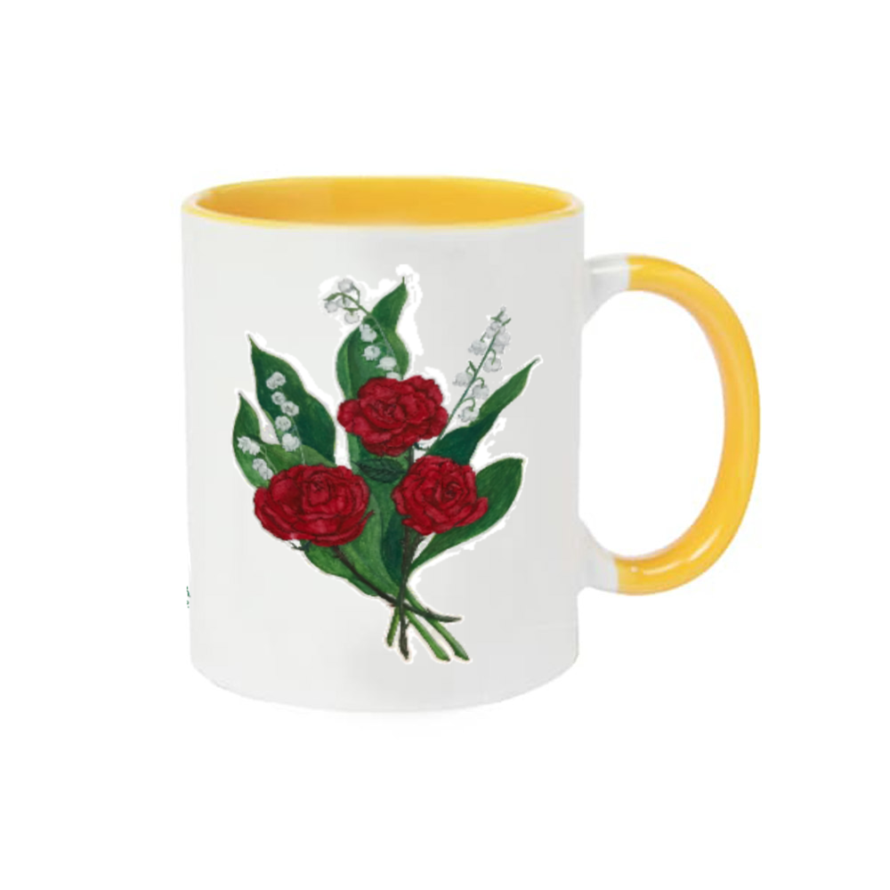 花とおやゆび姫シリーズ　rose and lily of the valley 2トーンマグカップ