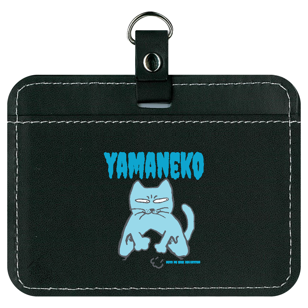 らくがき・やまねこ・ぶるー：ねこのひげあつめ。 PUパスケース