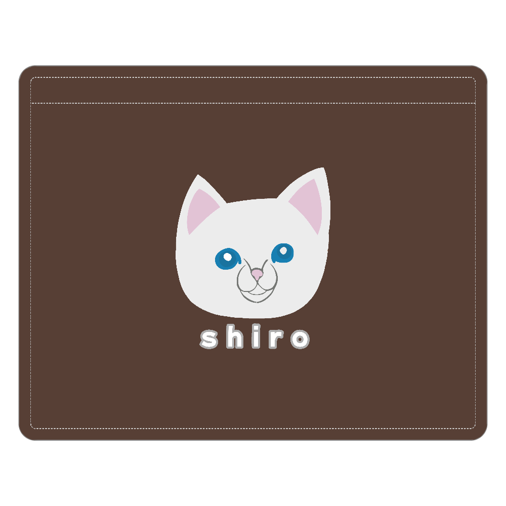しろねこちゃん レザーＩＤカードホルダー（ネックストラップ付）