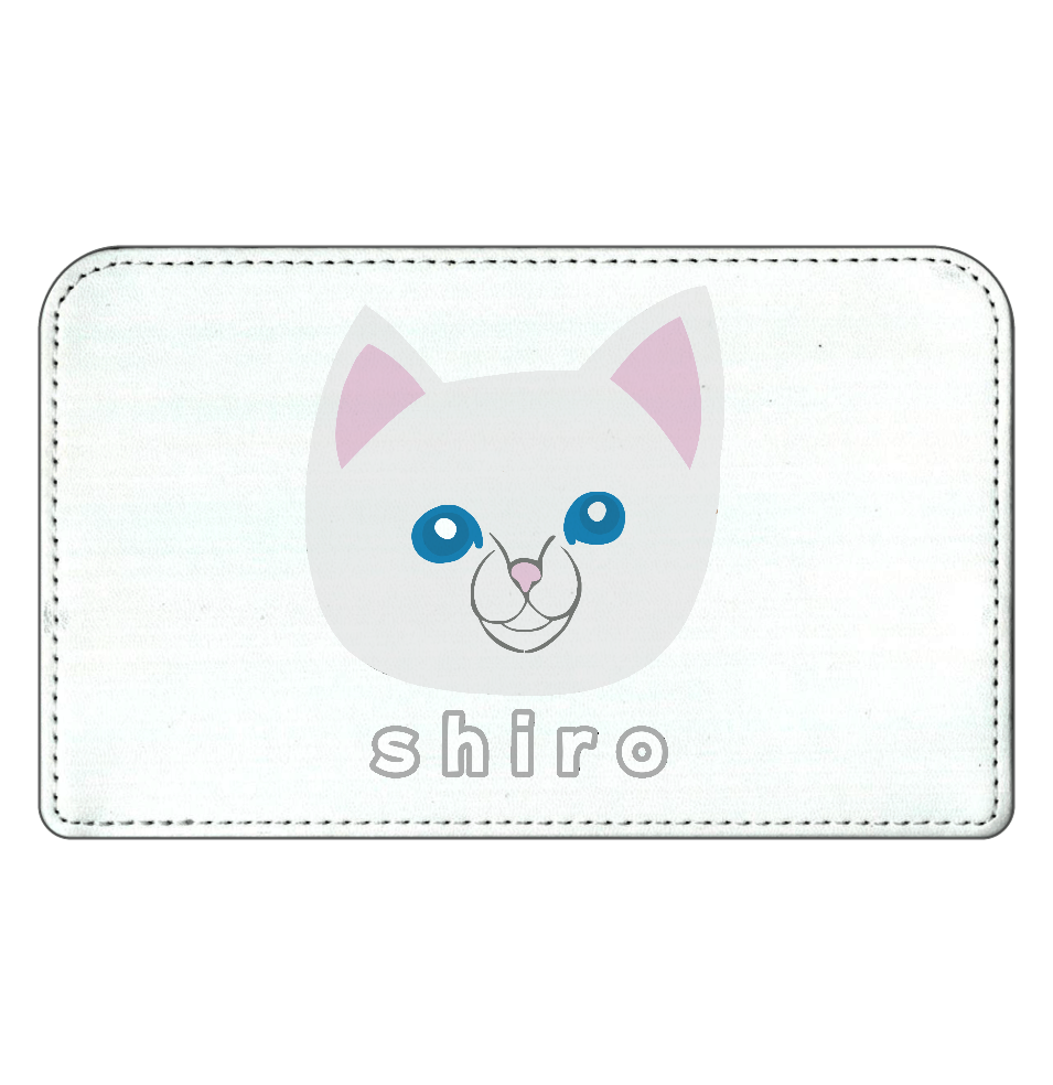 しろねこちゃん スクエアレザーポーチ