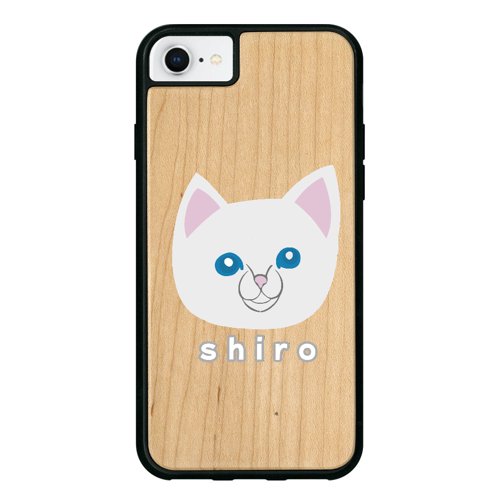 しろねこちゃん iPhone7 ウッドケース