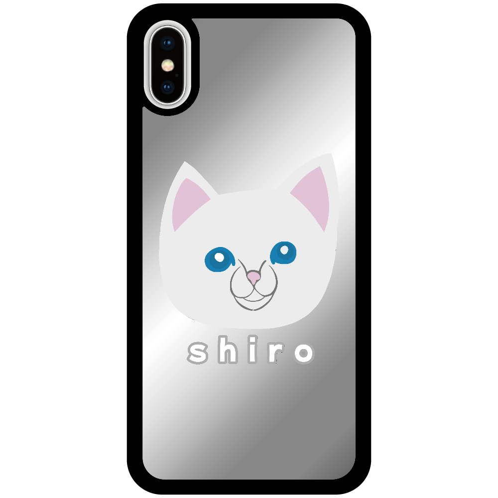 しろねこちゃん iPhoneX/Xsミラーパネルケース