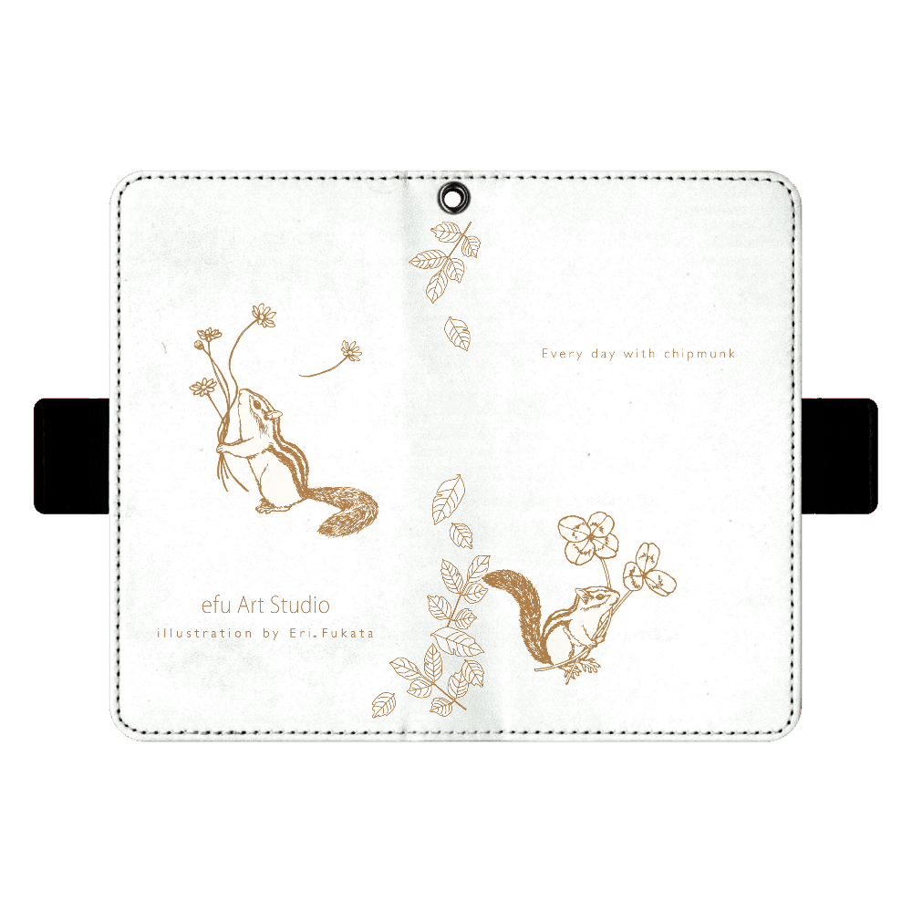 シマリスの手帳型iPhoneケース 手帳ｹｰｽ(汎用ﾏﾙﾁｽﾗｲﾄﾞ式ﾊﾟｰﾂ)M