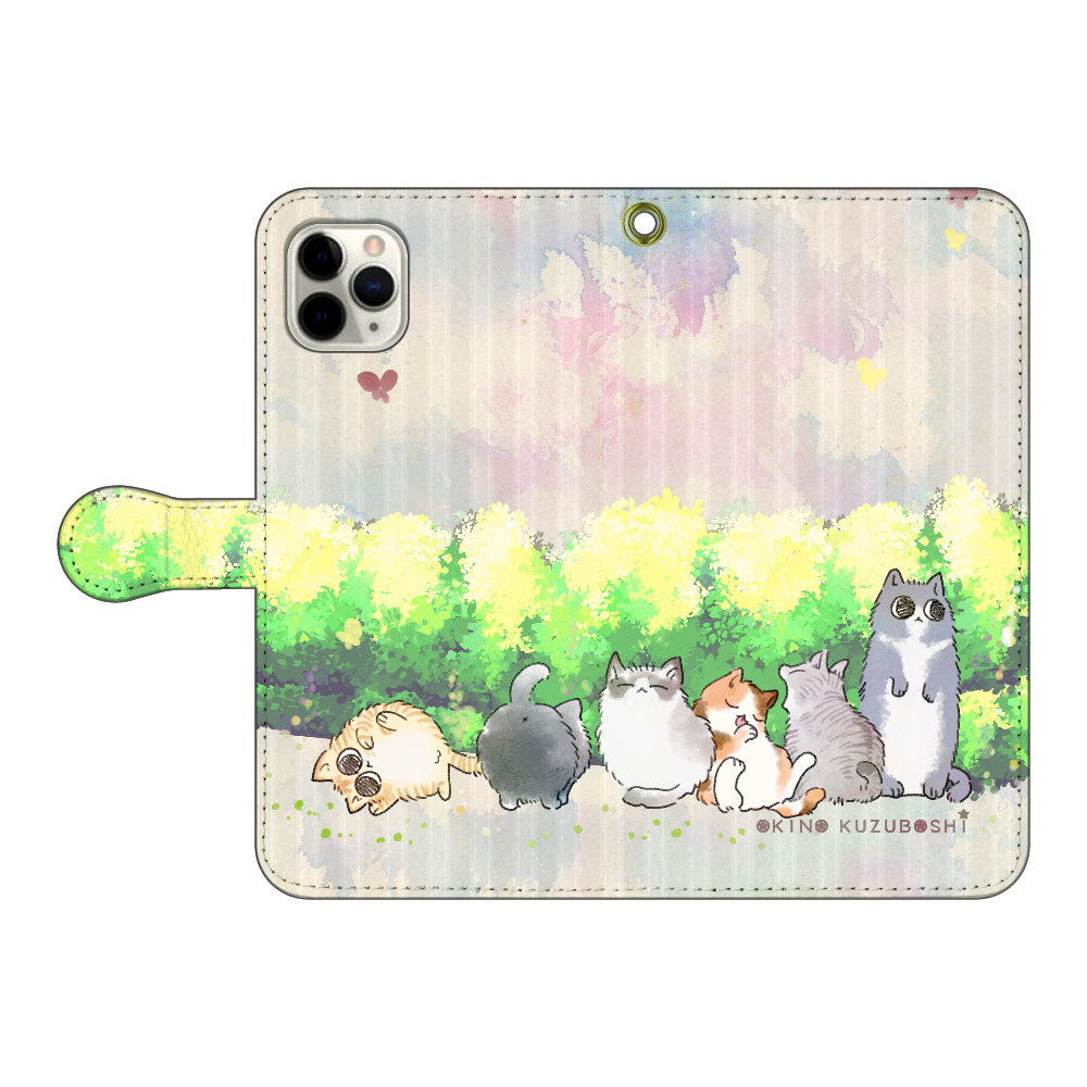 けぱけぱの子猫たち iPhone11 Pro MAX 手帳型スマホケース