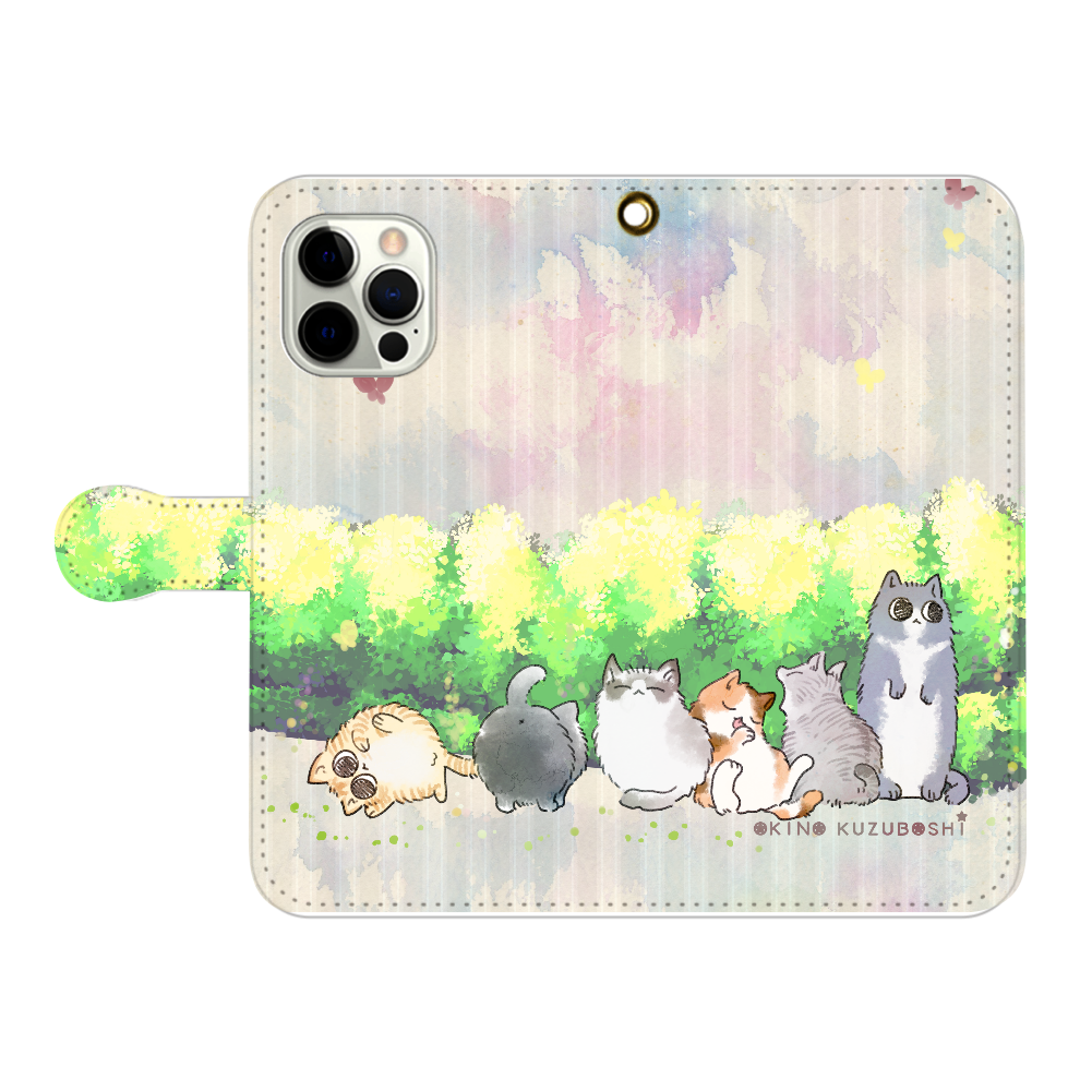 けぱけぱの子猫たち iPhone12pro max 手帳型スマホケース