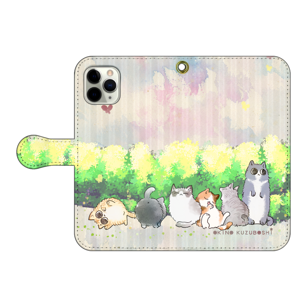けぱけぱの子猫たち iPhone11 Pro 手帳型スマホケース