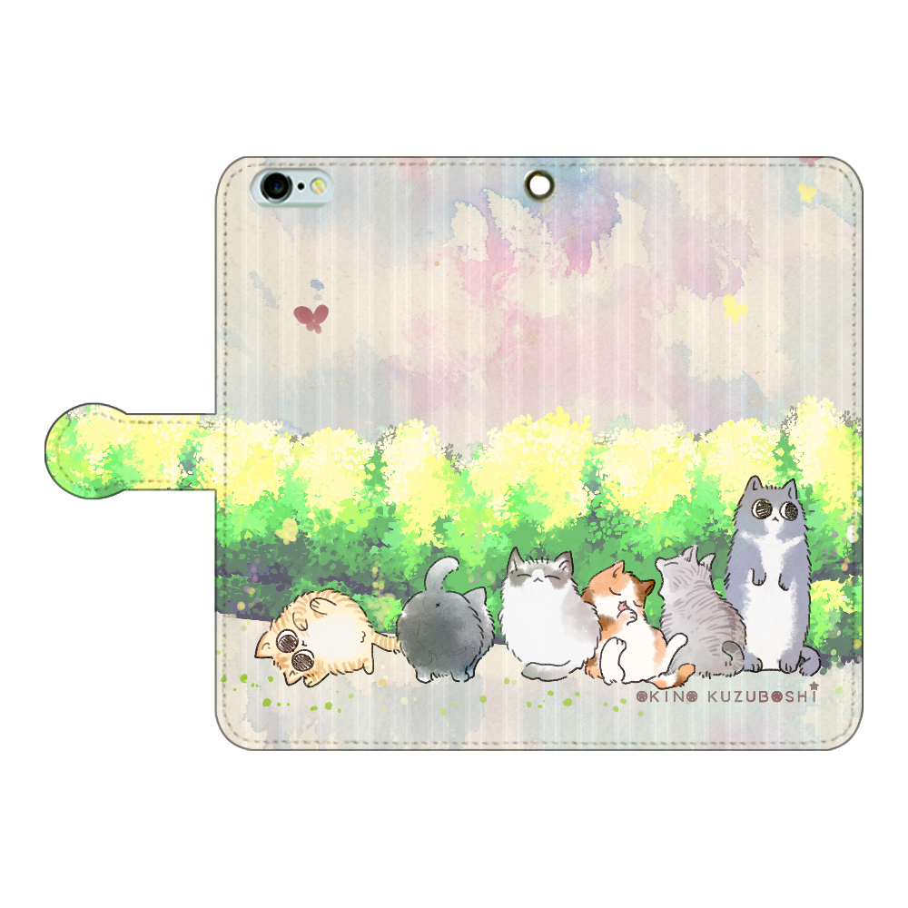 けぱけぱの子猫たち iPhone6Plus/6sPlus 手帳型スマホケース