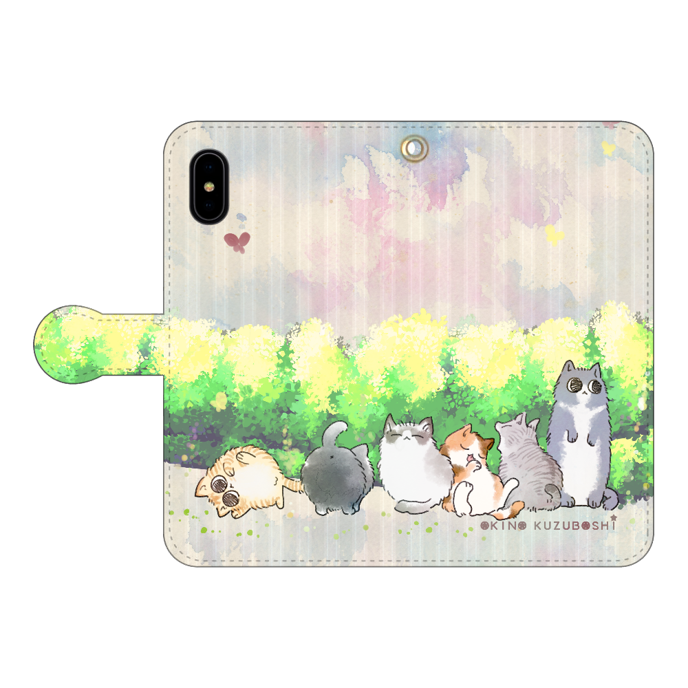 けぱけぱの子猫たち iPhoneX/Xs 手帳型スマホケース