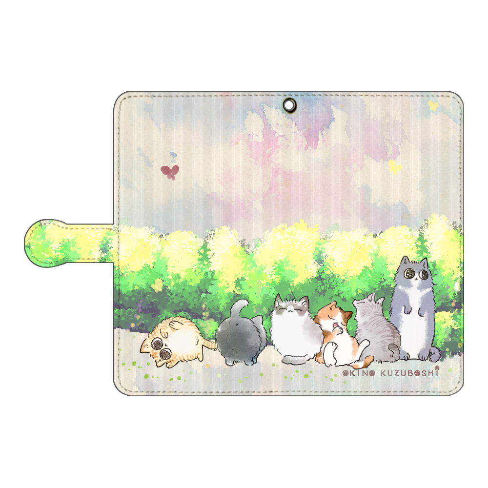 けぱけぱの子猫たち 手帳型ベルト付きアンドロイドL